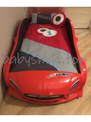 Ліжко машина GT з підсвіткою 80х160 Червона